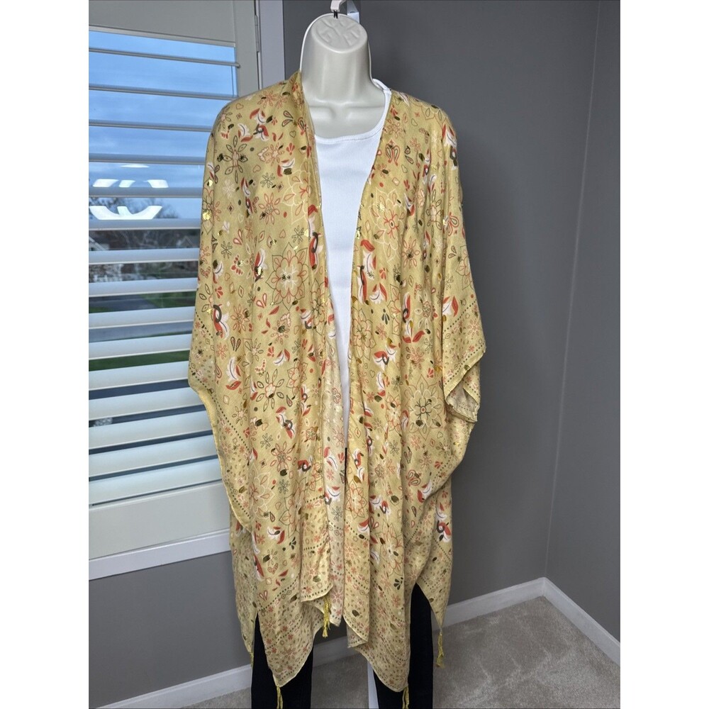 Steve Madden NWT yellow kimono One Size Fits Most Yellow Tassels NEW